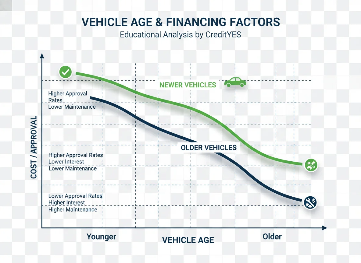 Vehicle age and financing factors analysis